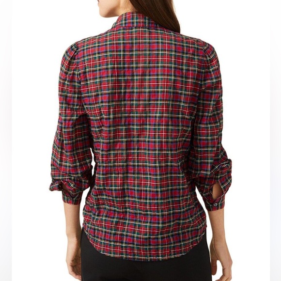 J McLaughlin Plaid Lightweight Blouse Large - Picture 2 of 8